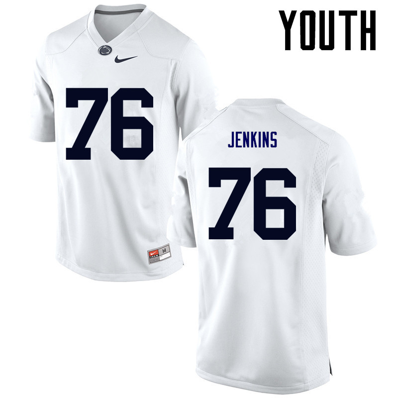 NCAA Nike Youth Penn State Nittany Lions Sterling Jenkins #76 College Football Authentic White Stitched Jersey WAK3298FL